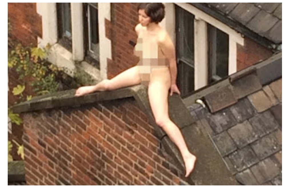 Confusion:See what a woman spotted doing on a  roof of Toynbee Studios