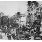 REAL COMBAT PHOTOGRAPH OF FRENCH SOLDIERS GOING OVER-THE-TOP AT MESNIL-LES-HURLUS DURING THE SECOND BATTLE OF…..